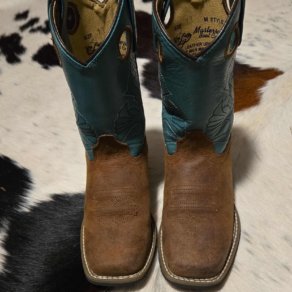 Masters Kids Boots in Brown and Teal